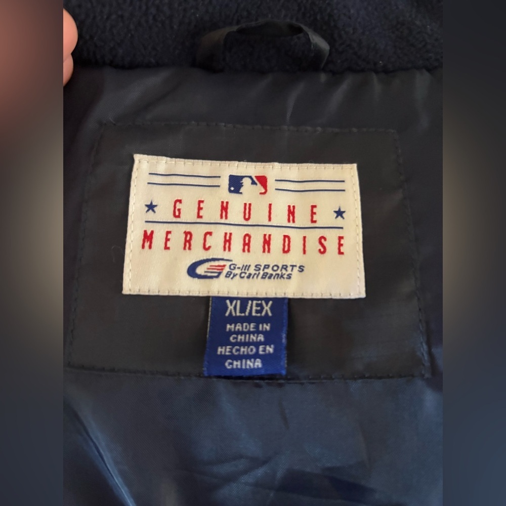 New York Yankees Navy Hoodie Full-Zip Puffer Jacket Size XL/EX - Picture 5 of 8